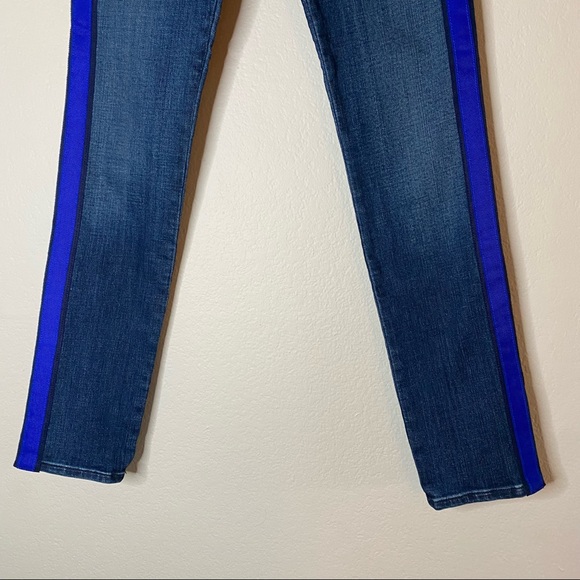 VERONICA BEARD blue tuxedo stripe Kate 10” skinny jeans 24 - Picture 5 of 11